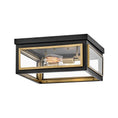 Load image into Gallery viewer, Shaw Flushmount - Black/Heritage Brass