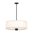 Load image into Gallery viewer, Theo 24-in Matte Black/White Linen 3 Lights Pendant by Alora Lighting | PD547924MBWL | Alora Lighting