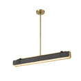 Load image into Gallery viewer, Valise 31-in Vintage Brass/Tuxedo Leather LED Pendant by Alora Lighting | PD307931VBTL | Alora Lighting