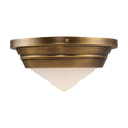 Load image into Gallery viewer, Willard 10-in Vintage Brass/Opal Matte Glass 1 Light Flush Mount by Alora Lighting | FM348010VBOP | Alora Lighting