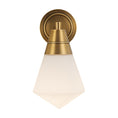 Load image into Gallery viewer, Willard 6-in Vintage Brass/Opal Matte Glass 1 Light Wall/Vanity by Alora Lighting | WV348106VBOP | Alora Lighting