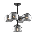 Load image into Gallery viewer, Willow 18-in Matte Black/Smoked Solid Glass 5 Lights Chandelier by Alora Lighting | CH548518MBSM | Alora Lighting