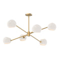 Load image into Gallery viewer, Willow 37-in Brushed Gold/Opal Matte Glass 6 Lights Chandelier by Alora Lighting | CH548637BGOP | Alora Lighting