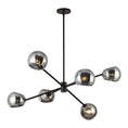 Load image into Gallery viewer, Willow 37-in Matte Black/Smoked Solid Glass 6 Lights Chandelier by Alora Lighting | CH548637MBSM | Alora Lighting