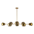 Load image into Gallery viewer, Willow 48-in Brushed Gold/Copper Glass 8 Lights Linear Pendant by Alora Lighting | LP548848BGCP | Alora Lighting