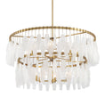 Load image into Gallery viewer, Willow 14-Light Pendant - Legacy Brass with White Swirl Glass - Minka-Lavery
