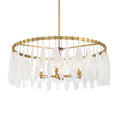 Load image into Gallery viewer, Willow 6-Light Pendant - Legacy Brass with White Swirl Glass - Minka-Lavery
