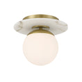 Load image into Gallery viewer, Orban 1 Light Semi Flush in Soft Brass Finish with Etched Opal Glass - Minka-Lavery