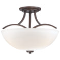 Load image into Gallery viewer, Overland Park 3 Light Semi Flush in Vintage Bronze with Etched White Glass - Minka-Lavery