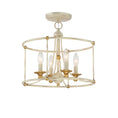 Load image into Gallery viewer, Westchester County 4 Light Semi Flush in Farmhouse White with Gilded Gold Leaf - Minka-Lavery