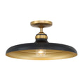 Load image into Gallery viewer, Crowne 1-Light Semi Flush - Dark Matte Black and Legacy Brass - Minka-Lavery