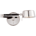 Load image into Gallery viewer, Alaster Articulating Wall Light - Polished Nickel/Black Ebony Finish