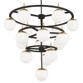 Load image into Gallery viewer, Alluria 3-Tier Chandelier - Black with Autumn Gold Accents