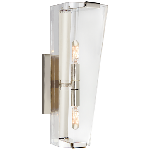 Alpine Large Single Sconce - Polished Nickel/Clear Glass