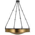 Load image into Gallery viewer, Ancram Large Uplight Chandelier - Natural Brass/Aged Iron Finish