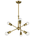 Load image into Gallery viewer, Armstrong 6-Light Chandelier - Natural Brass Finish