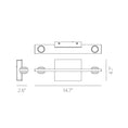 Load image into Gallery viewer, Aurora 14.7" 2-Light Wall Sconce - Diagram
