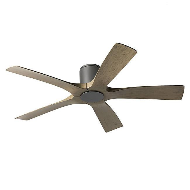 Aviator Smart Flush Mount Ceiling Fan - Graphite Finish with Weathered Gray Blades