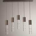 Load image into Gallery viewer, Bamboo 5-Light Linear Suspension Light - Flat Bronze