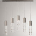 Load image into Gallery viewer, Bamboo 5-Light Linear Suspension Light - Metallic Beige Silver