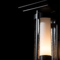 Load image into Gallery viewer, Banded Seeded Glass Outdoor Wall Sconce with Top Plate