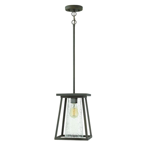 Burke Outdoor Pendant Light - Oiled Rubbed Bronze & Clear Seedy