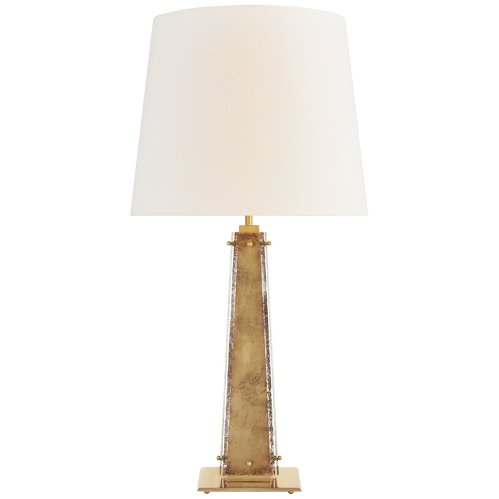 Cadence Large Table Lamp - Hand-Rubbed Antique Brass Finish with Antique Mirror Glass