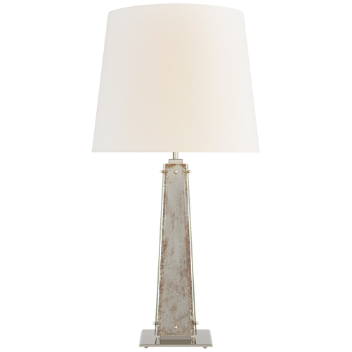 Cadence Large Table Lamp - Polished Nickel Finish with Antique Mirror Glass