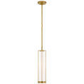 Load image into Gallery viewer, Calix Tall Pendant - Hand-Rubbed Antique Brass & White Glass