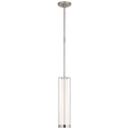 Load image into Gallery viewer, Calix Tall Pendant - Polished Nickel & White Glass