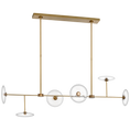 Load image into Gallery viewer, Calvino Linear Chandelier Hand-Rubbed Antique Brass