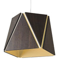 Load image into Gallery viewer, Calx Small LED Pendant - Dark Satined Walnut with Brushed Brass Finish