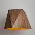 Load image into Gallery viewer, Calx Large LED Pendant - Oiled Walnut with Brushed Brass Finish