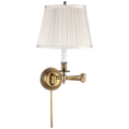 Load image into Gallery viewer, Candlestick Swing Arm - Hand-Rubbed Antique Brass/Silk Shade