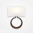 Load image into Gallery viewer, Carlyle Circlet Linen Wall Sconce - Bronze Finish