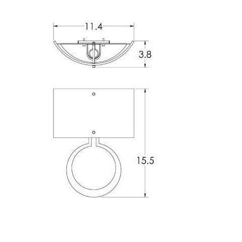 Carlyle Circlet Linen Wall Sconce - Diagram