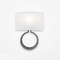 Load image into Gallery viewer, Carlyle Circlet Linen Wall Sconce - Gunmetal Finish