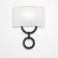 Load image into Gallery viewer, Carlyle Round Link Linen Wall Sconce
