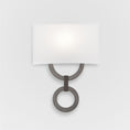 Load image into Gallery viewer, Carlyle Round Link Linen Wall Sconce