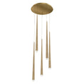 Load image into Gallery viewer, Cascade 5-Light LED Round Chandelier - Aged Brass Finish