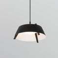 Load image into Gallery viewer, Casia LED Pendant - Matte Black/Dark Stained Walnut