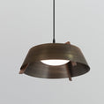 Load image into Gallery viewer, Casia LED Pendant - Distressed Brass/Dark Stained Walnut Finish