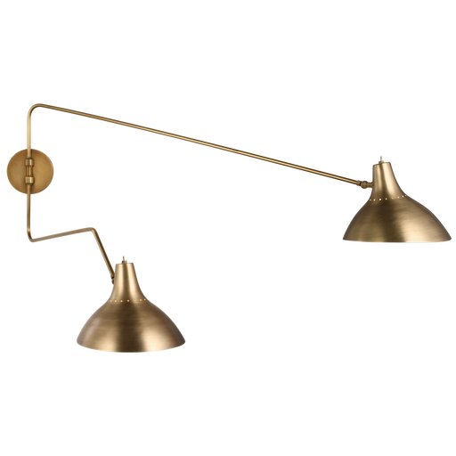 Charlton Large Double Wall Light - Hand-Rubbed Antique Brass Finish