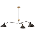 Load image into Gallery viewer, Charlton Large Triple Arm Chandelier - Black Finish