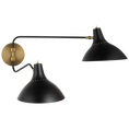 Load image into Gallery viewer, Charlton Medium Double Wall Light - Black Finish