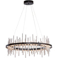 Load image into Gallery viewer, Cityscape Circular LED Pendant - Black/Vintage Platinum Accent