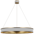Load image into Gallery viewer, Connery 40" Ring Chandelier - Matte White/Antique-Burnished Brass Finish