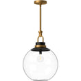 Load image into Gallery viewer, Copperfield Large Pendant - Aged Gold Clear Glass