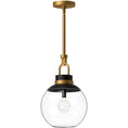 Load image into Gallery viewer, Copperfield Small Pendant - Aged Gold Clear Glass