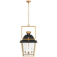 Load image into Gallery viewer, Coventry Large Lantern - Matte Black/Antique-Burnished Brass Finish